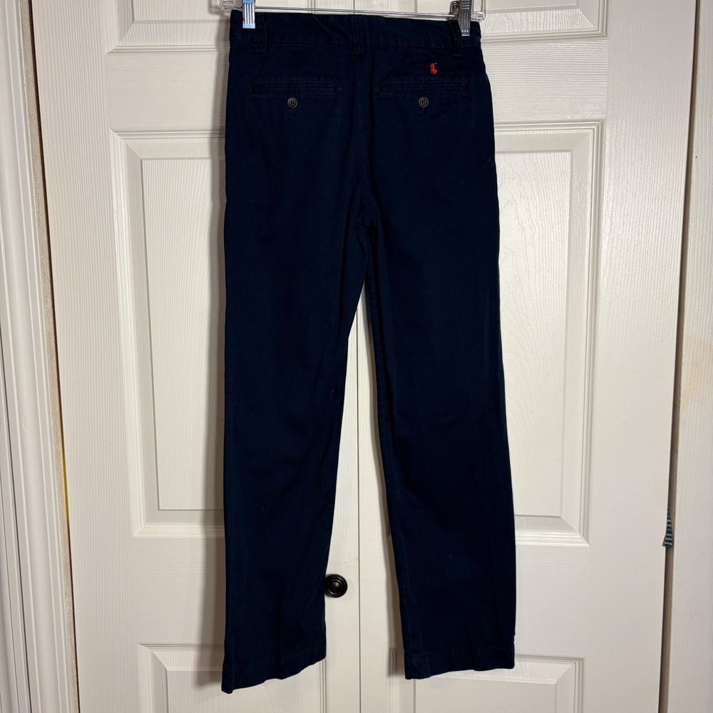 Polo Ralph Lauren Twill Chino Pants Boys 12 Navy Blue Cotton Straight Leg Pony